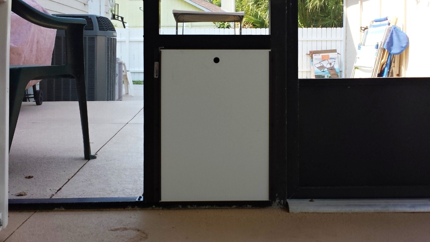 install pet door in screen door